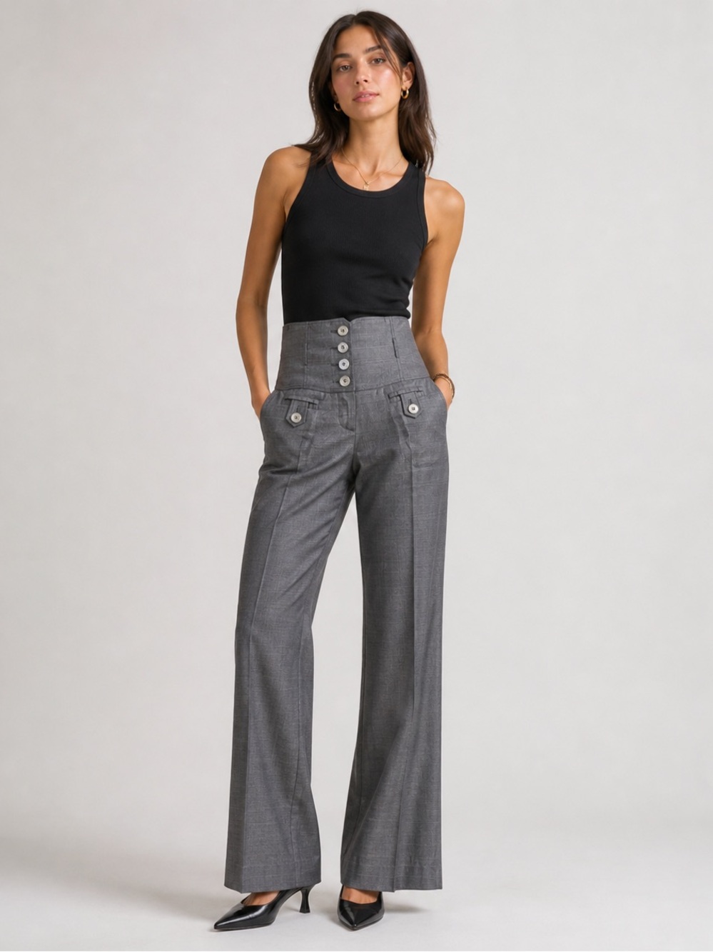 NWT Space Style Concept Pants with Corset-Style Waist. Made in Italy. S/M